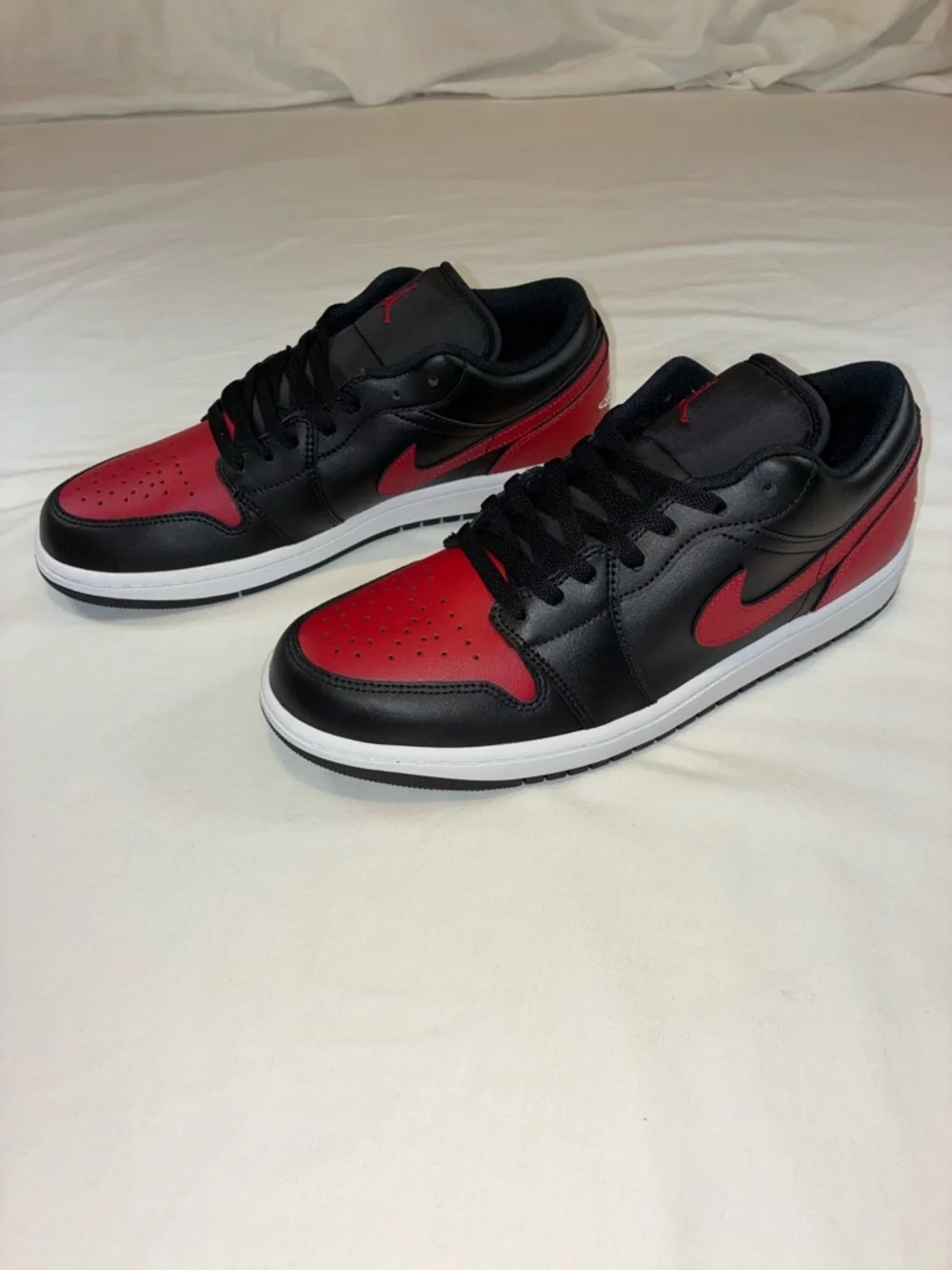 Nike Air Jordan 1 Low Black and Red Sneakers - Picture 3 of 8